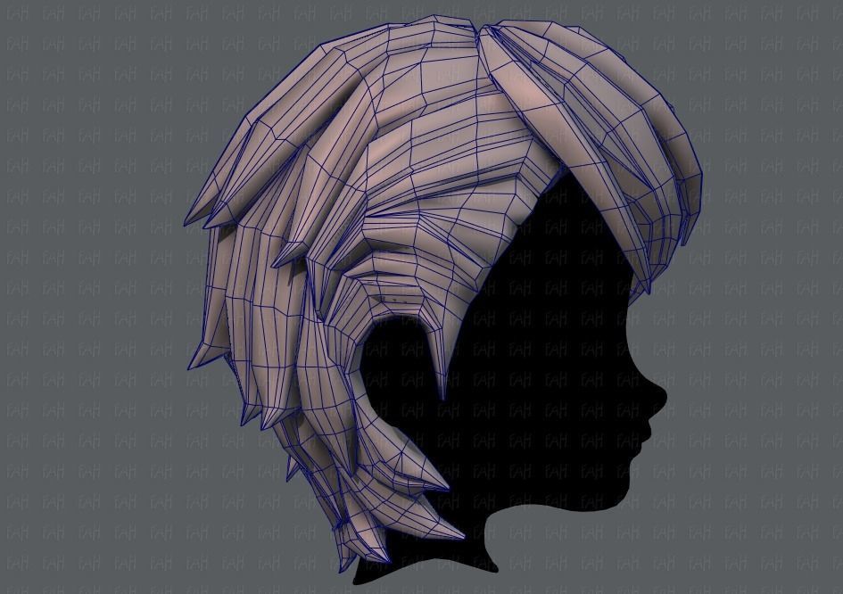 3D Hair style for boy V19 Low-poly 3D model_27