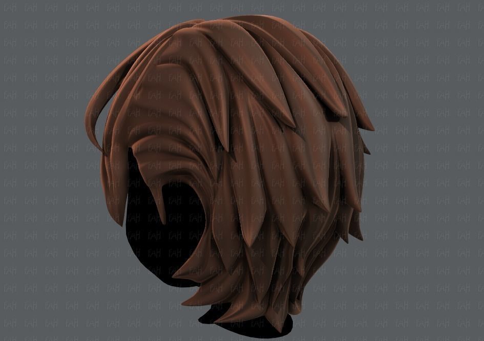 3D Hair style for boy V19 Low-poly 3D model_6
