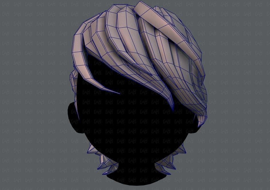 3D Hair style for boy V19 Low-poly 3D model_25