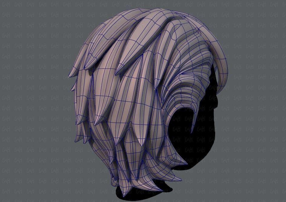 3D Hair style for boy V19 Low-poly 3D model_12
