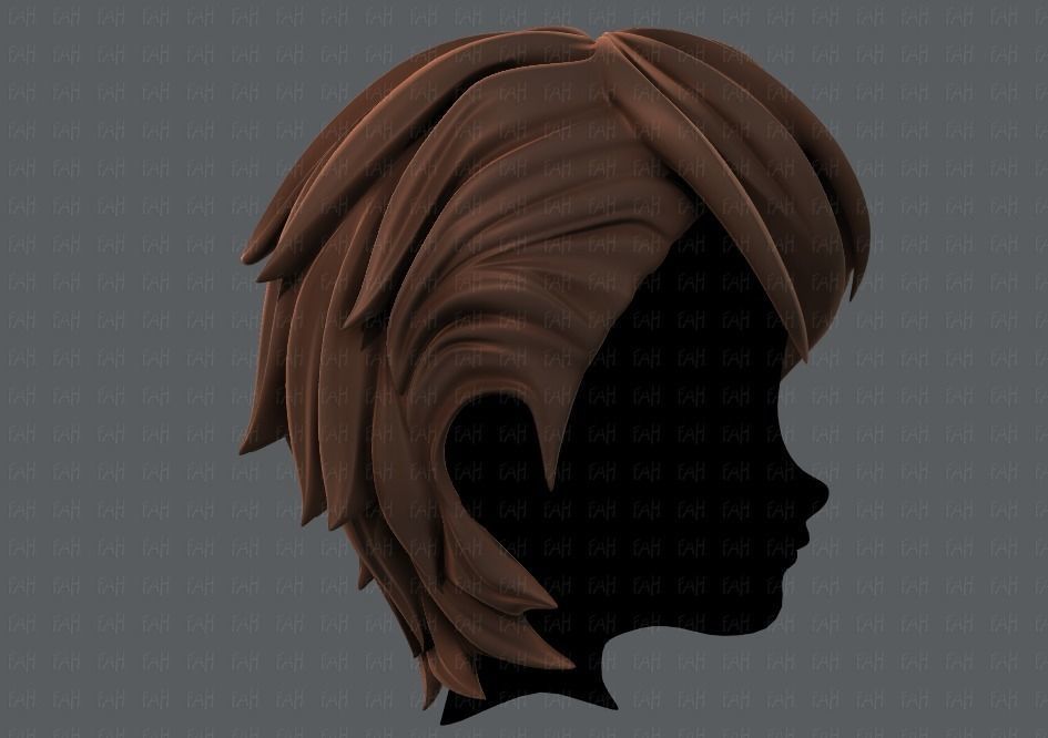 3D Hair style for boy V19 Low-poly 3D model_3
