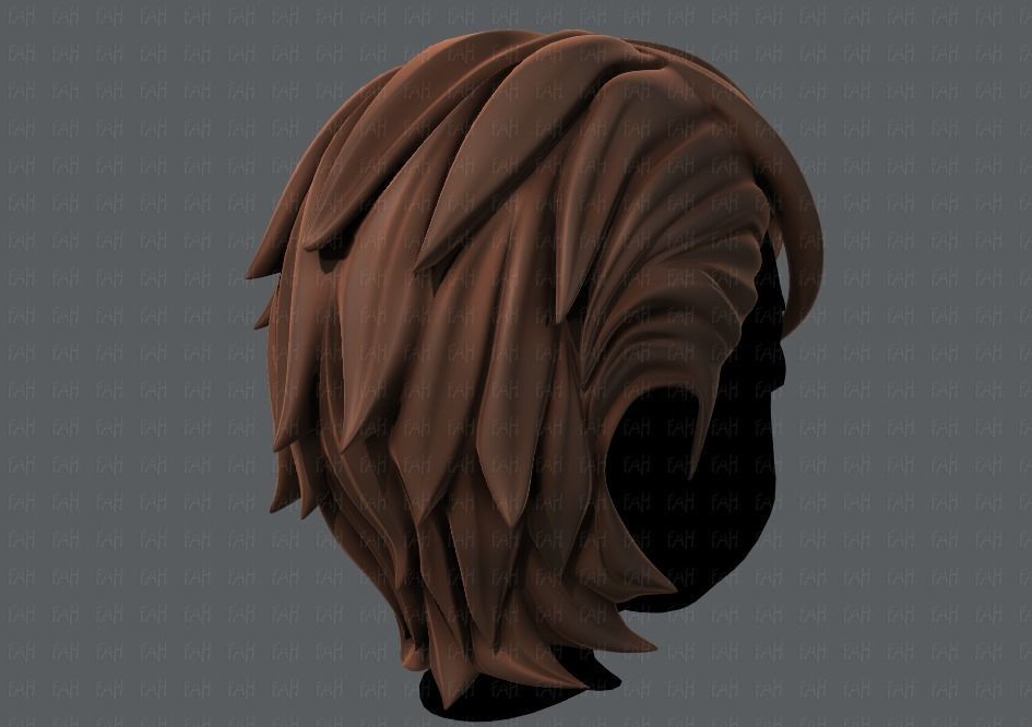 3D Hair style for boy V19 Low-poly 3D model_4