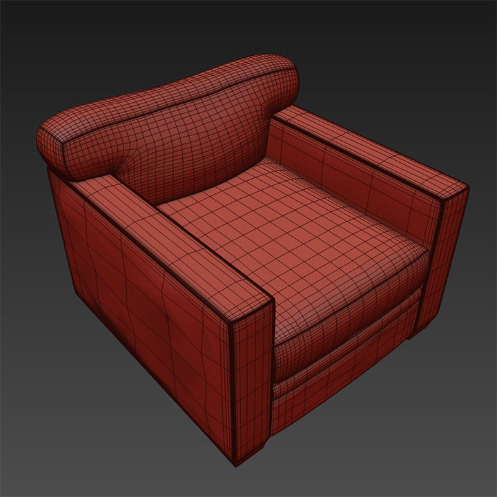 ecart int armchair 3D model_2