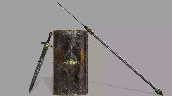 Rome  Worrior  Set 3 Low-poly 3D model