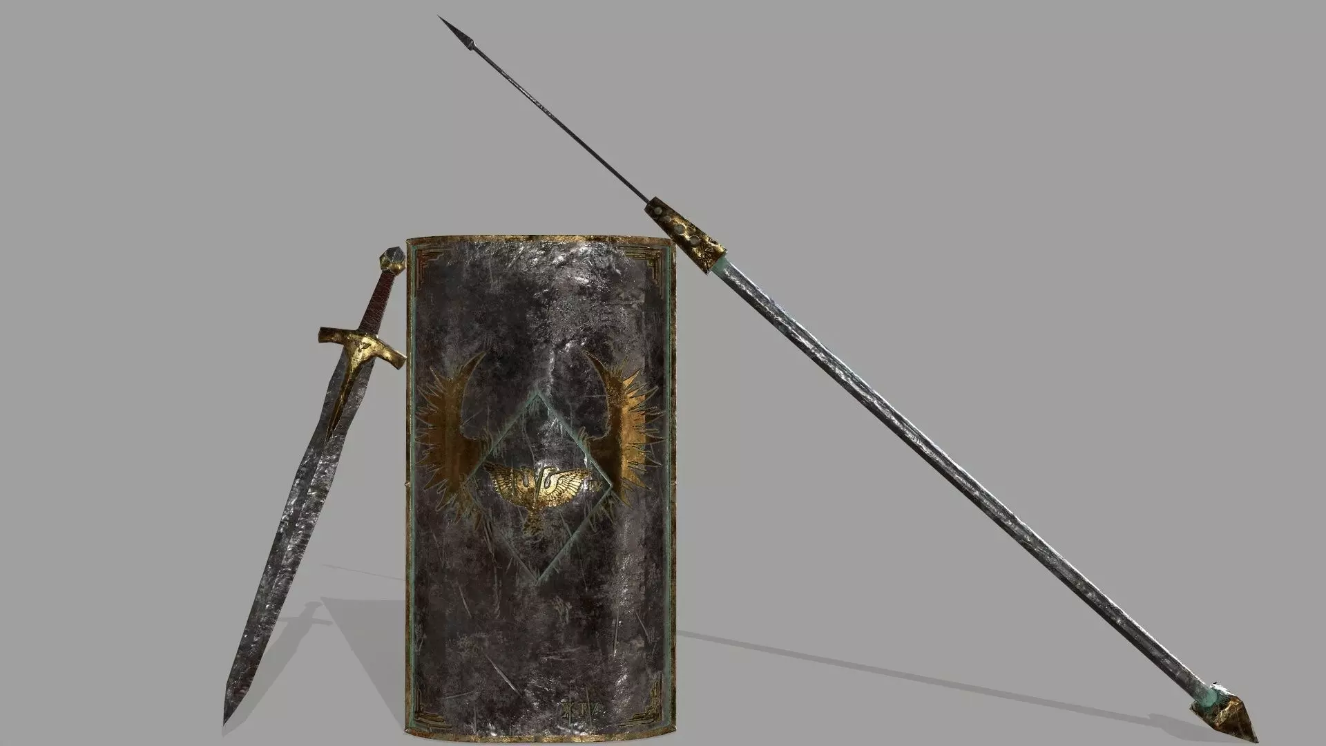 Rome  Worrior  Set 3 Low-poly 3D model_0