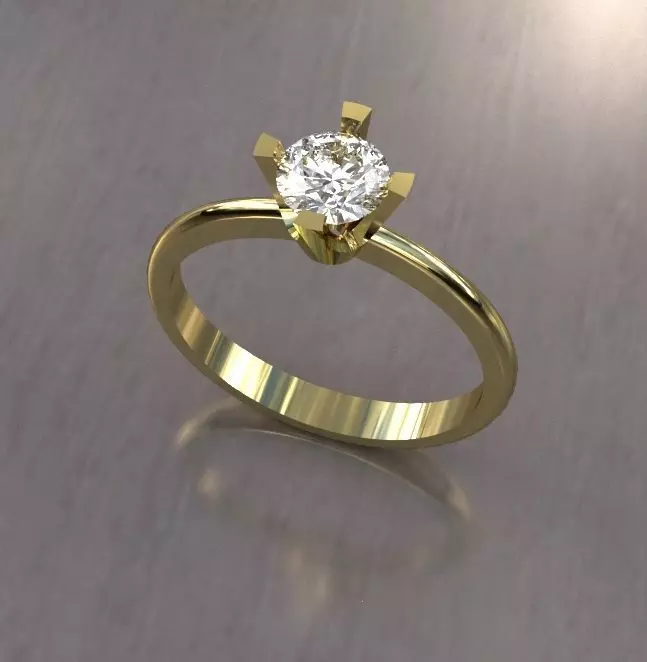 Single Stone Engagement Ring 18071 Free 3D print model