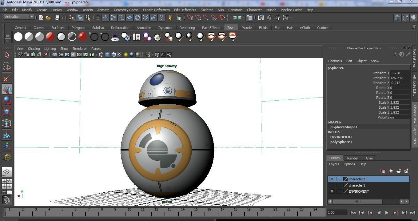 BB8 Animation 3D model_2