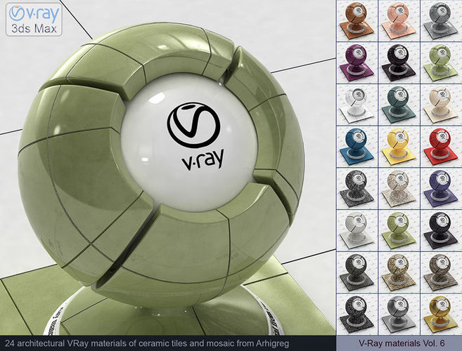 Architectural Vray materials for 3ds Max - Ceramic tiles Mosaic 3D model