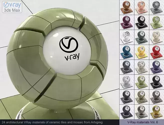Architectural Vray materials for 3ds Max - Ceramic tiles Mosaic