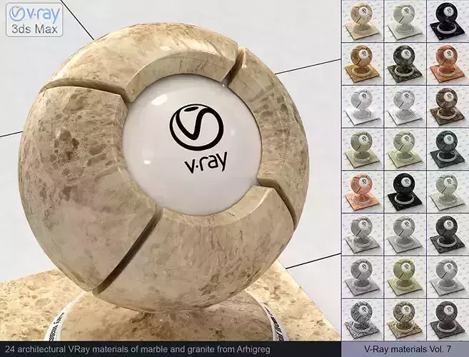 Architectural Vray materials for 3ds Max - Marble Granite