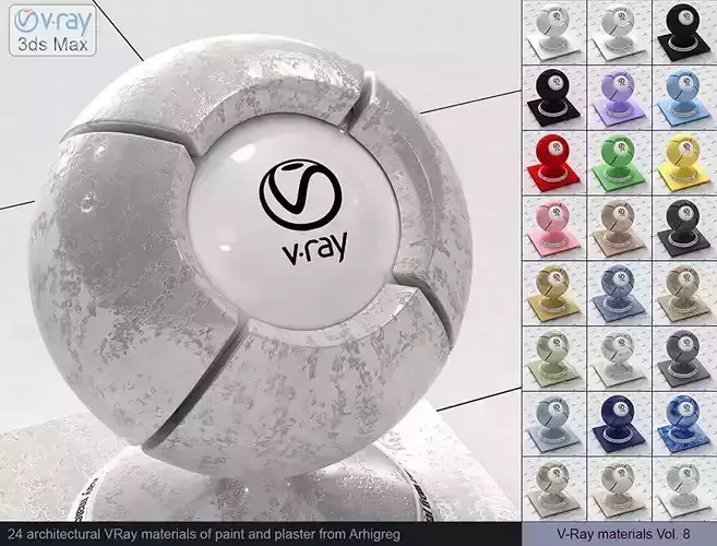 Architectural Vray materials for 3ds Max - Paint Plaster