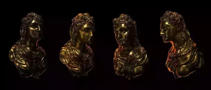 Statue gold bust