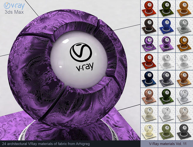 Architectural Vray materials for 3ds Max - Fabric Cloth 3D model