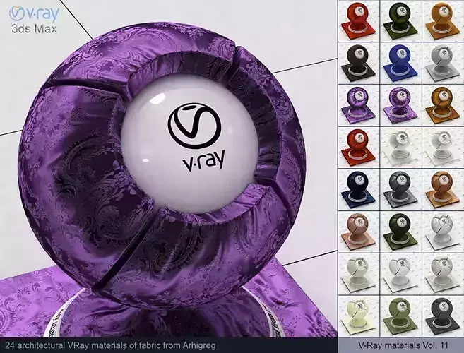 Architectural Vray materials for 3ds Max - Fabric Cloth 3D model