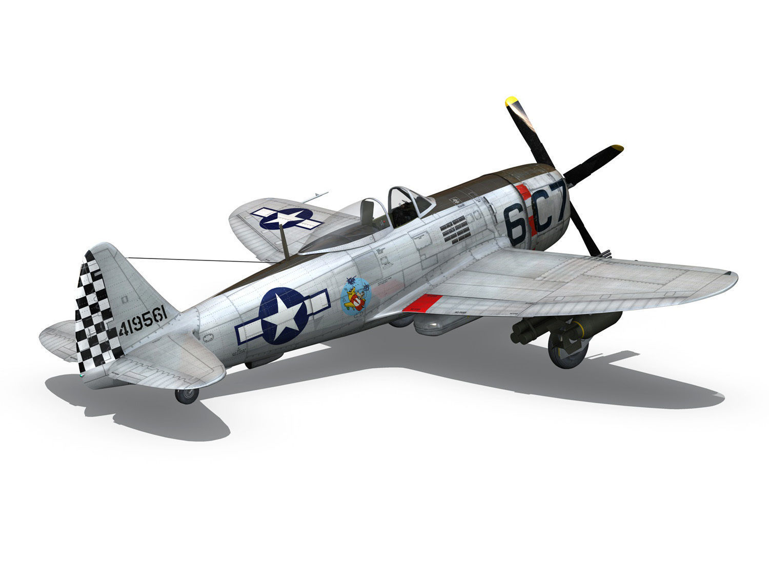 Republic P-47D Thunderbolt - Chickenbones 3D model_12