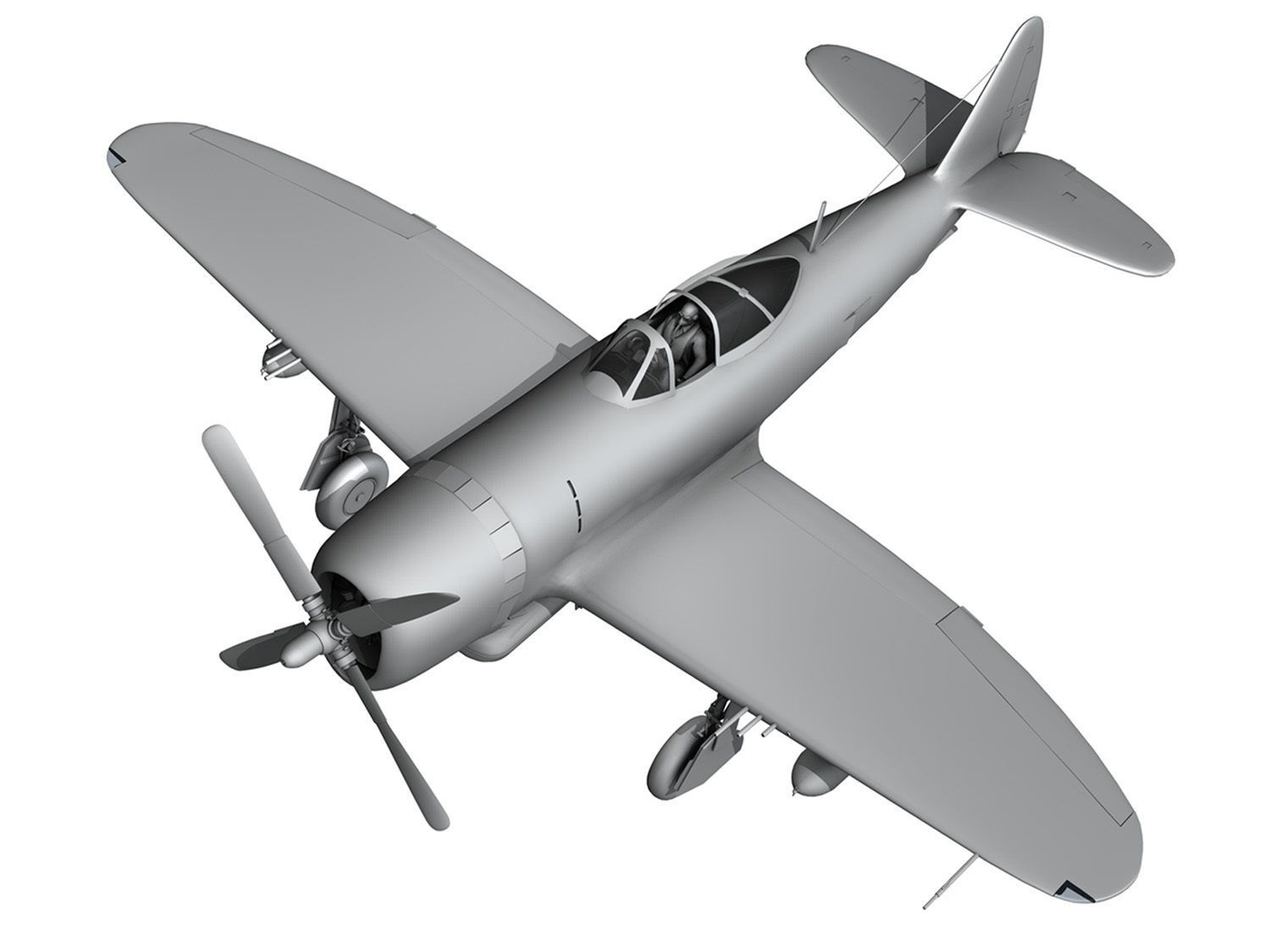 Republic P-47D Thunderbolt - Chickenbones 3D model_19
