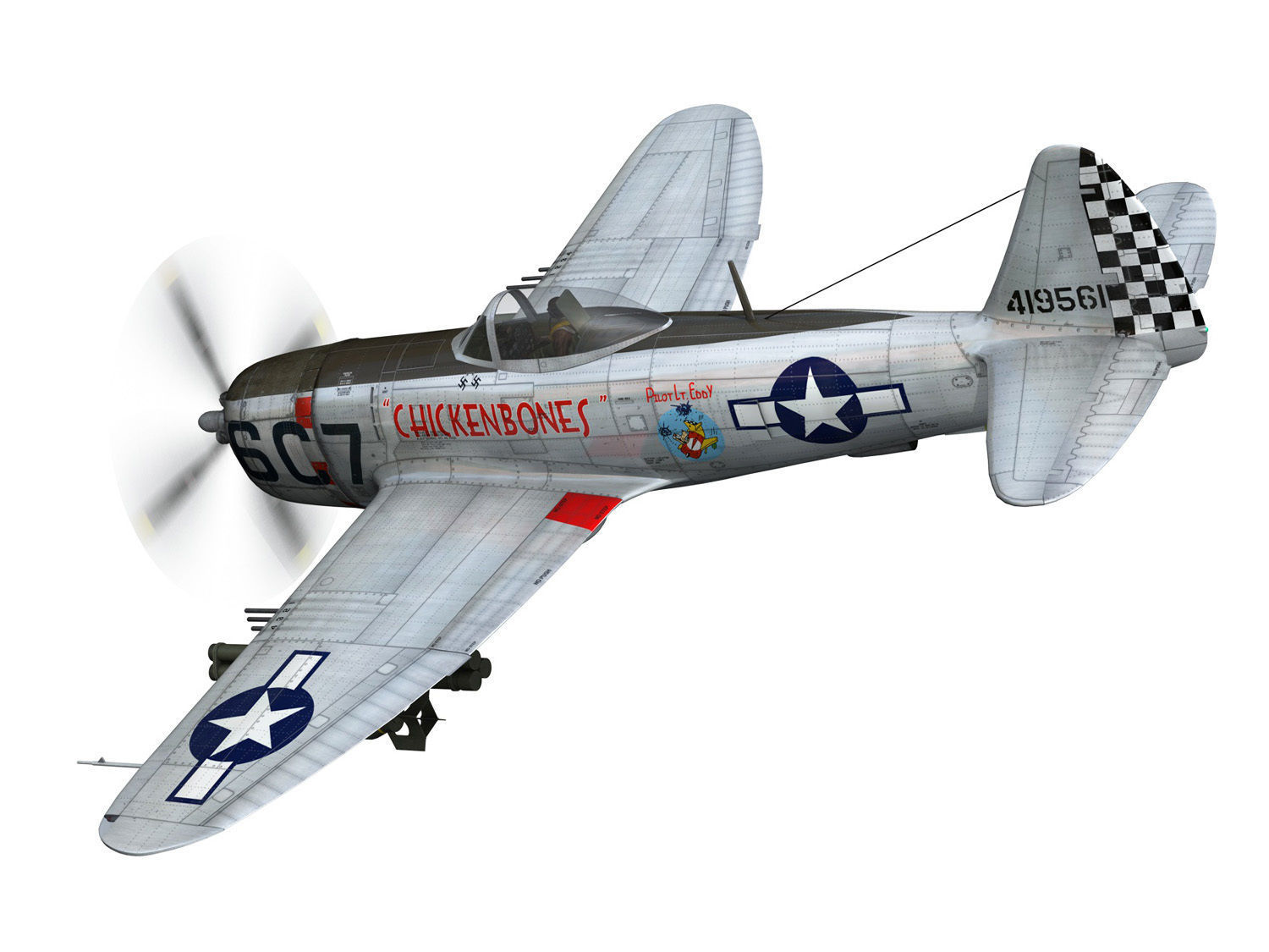 Republic P-47D Thunderbolt - Chickenbones 3D model_2