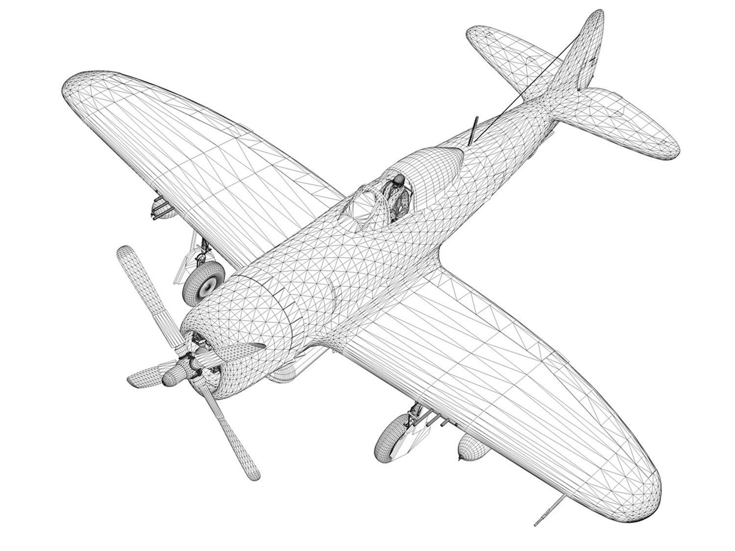Republic P-47D Thunderbolt - Chickenbones 3D model_20