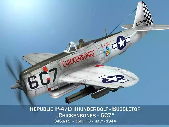 Republic P-47D Thunderbolt - Chickenbones 3D model