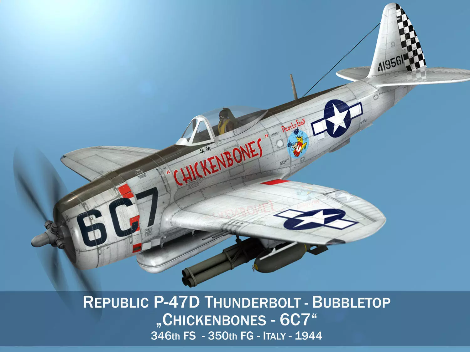 Republic P-47D Thunderbolt - Chickenbones 3D model_0
