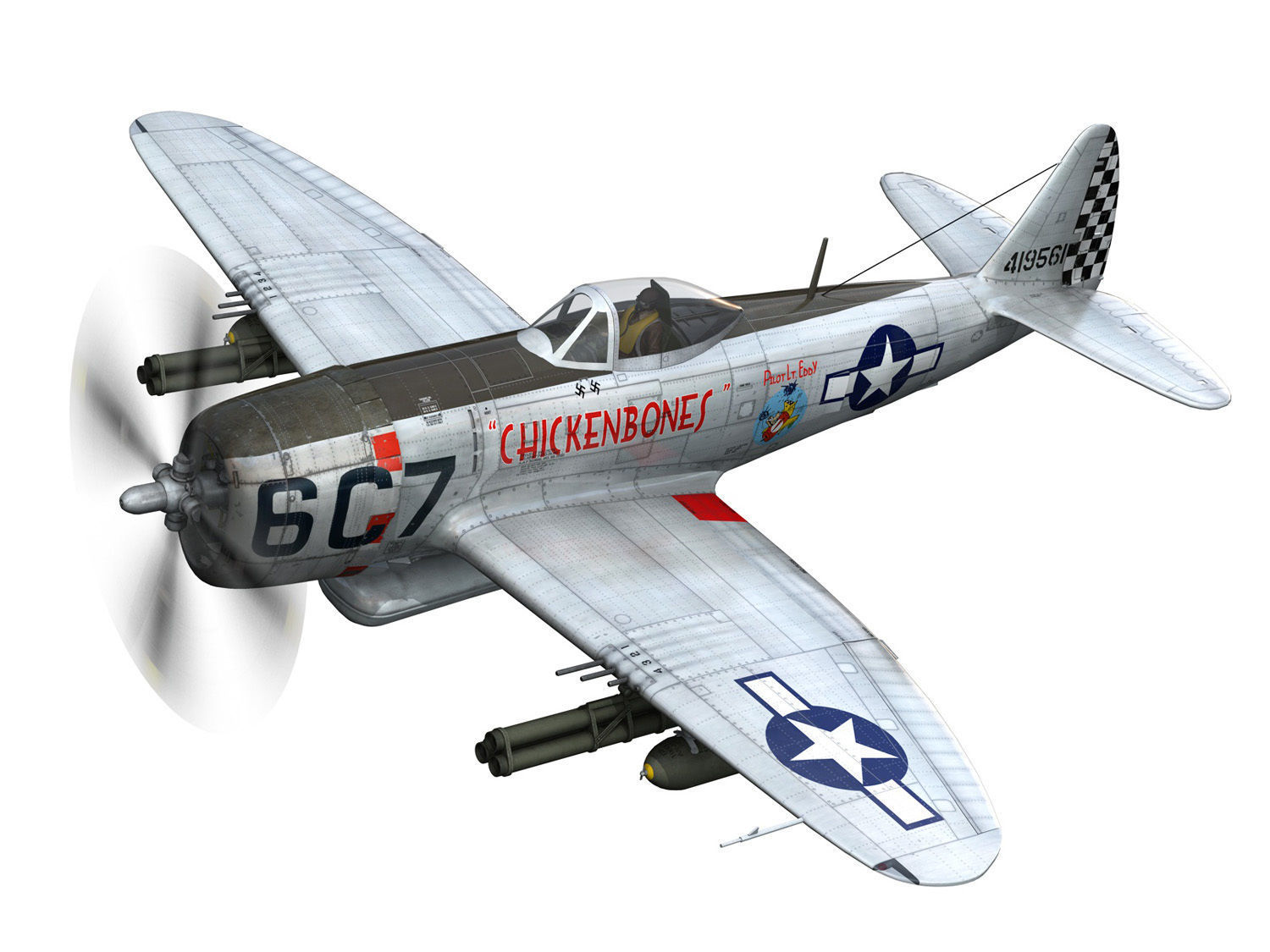 Republic P-47D Thunderbolt - Chickenbones 3D model_1