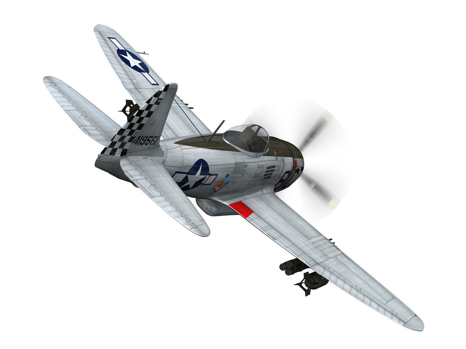 Republic P-47D Thunderbolt - Chickenbones 3D model_4
