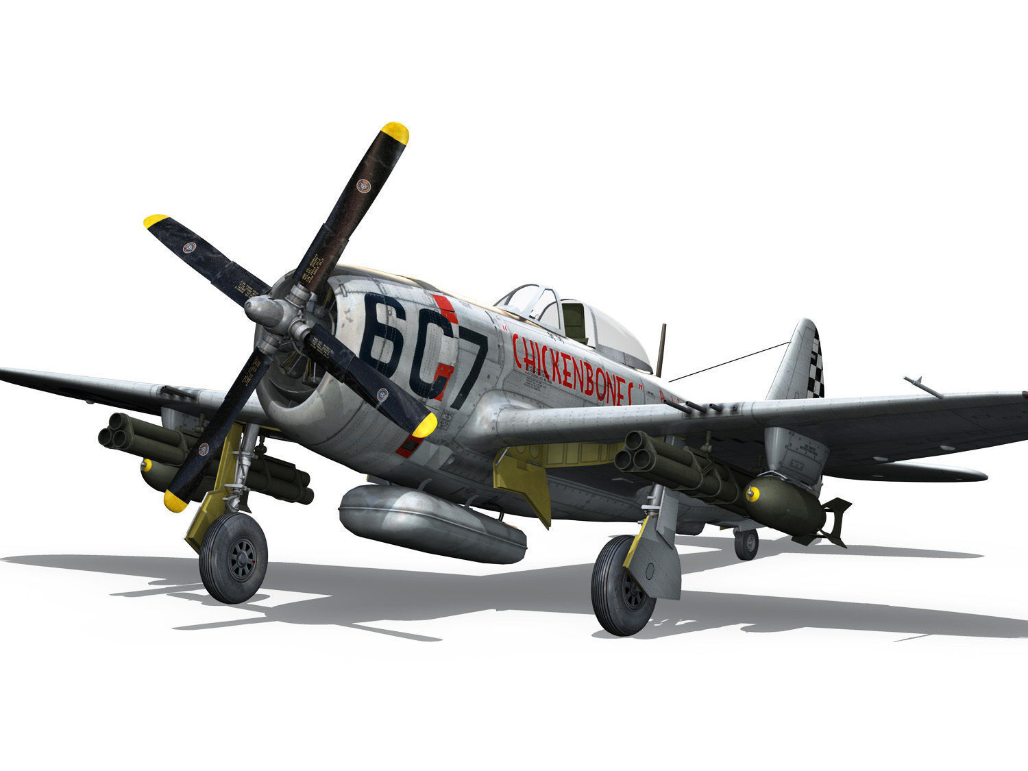 Republic P-47D Thunderbolt - Chickenbones 3D model_8