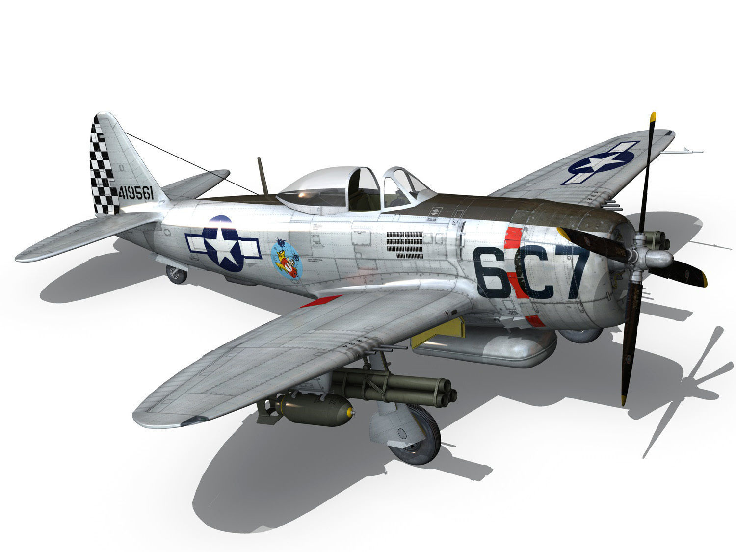 Republic P-47D Thunderbolt - Chickenbones 3D model_14
