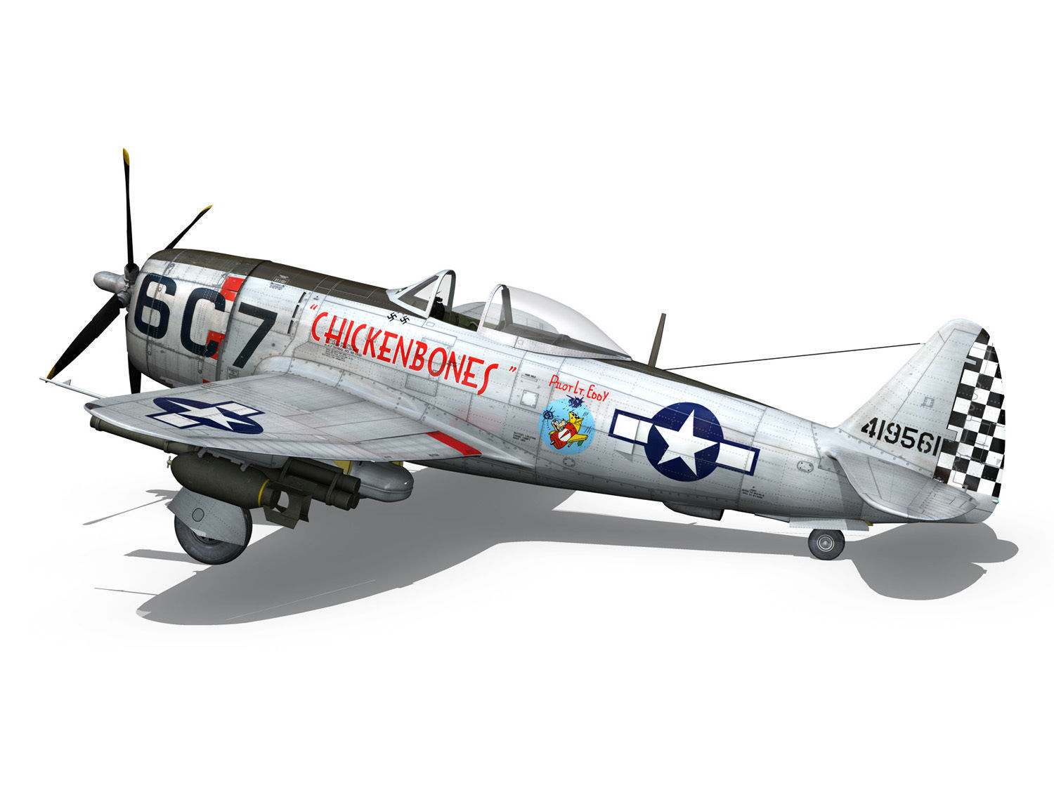 Republic P-47D Thunderbolt - Chickenbones 3D model_10