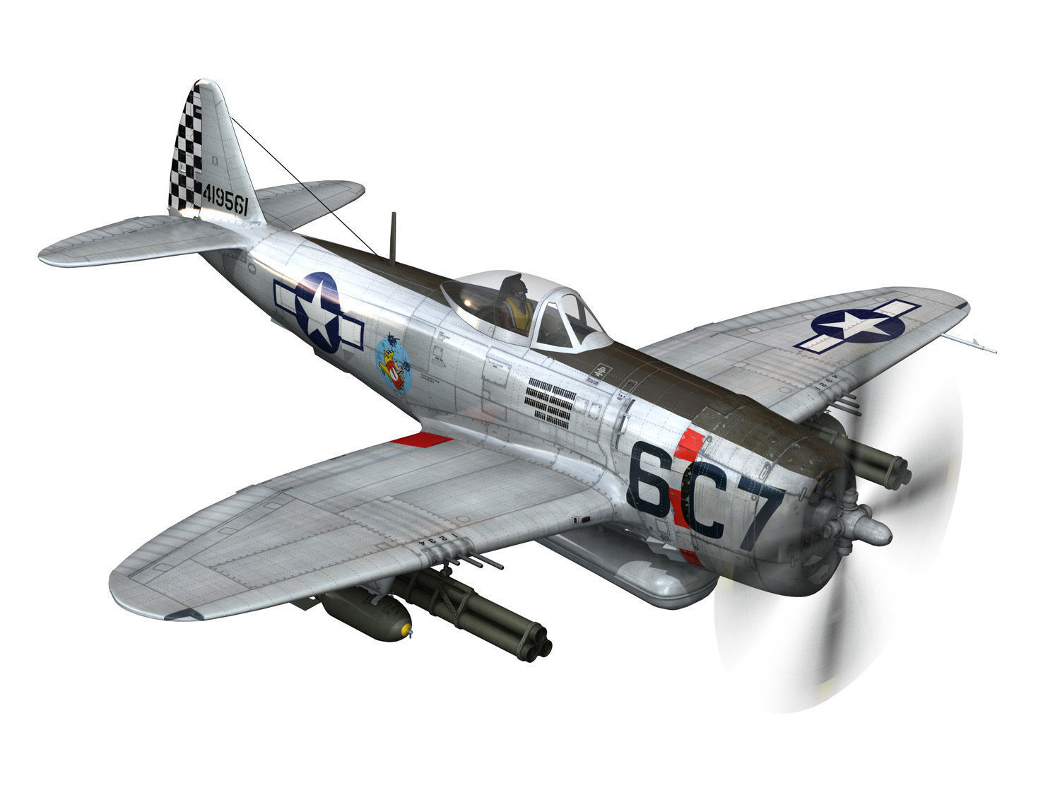 Republic P-47D Thunderbolt - Chickenbones 3D model_6