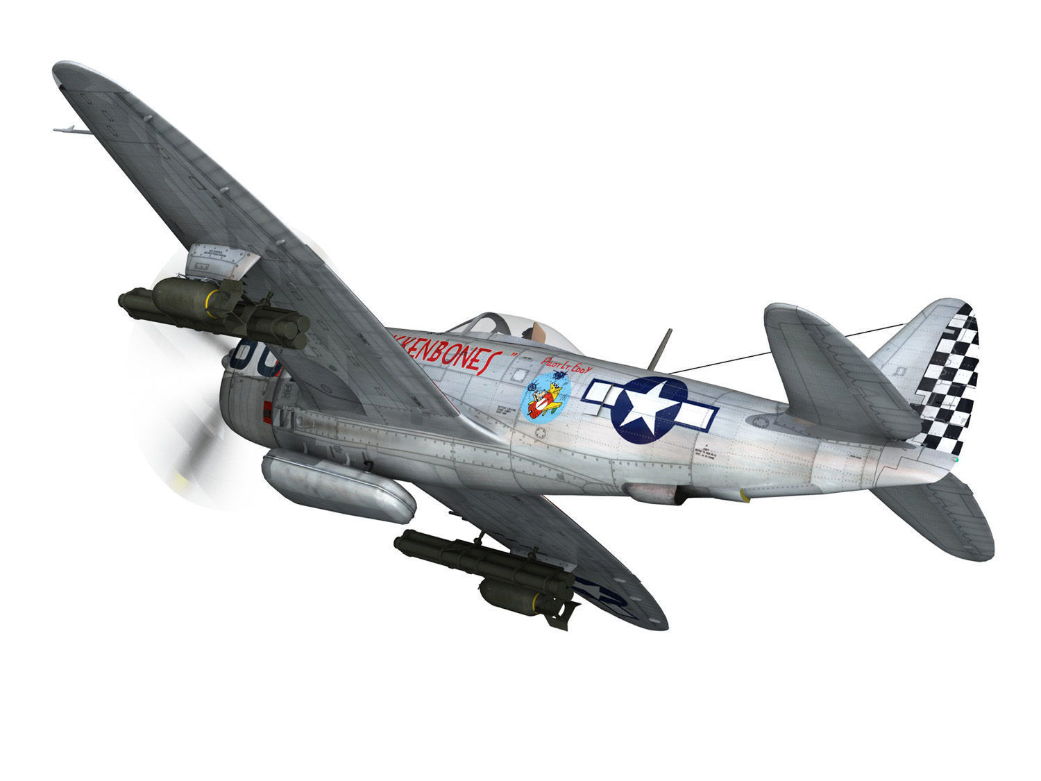 Republic P-47D Thunderbolt - Chickenbones 3D model_3