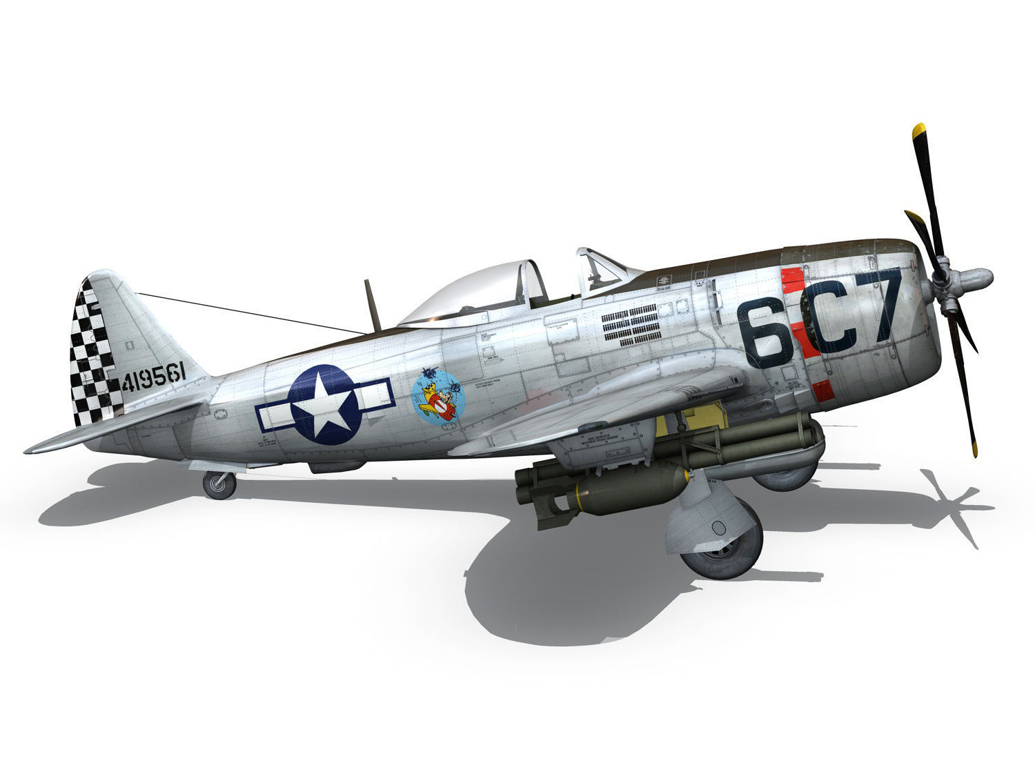 Republic P-47D Thunderbolt - Chickenbones 3D model_13