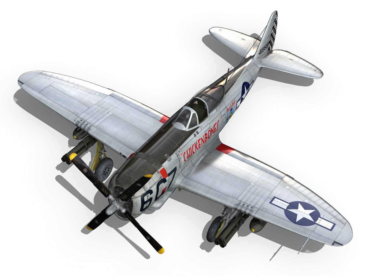 Republic P-47D Thunderbolt - Chickenbones 3D model_15
