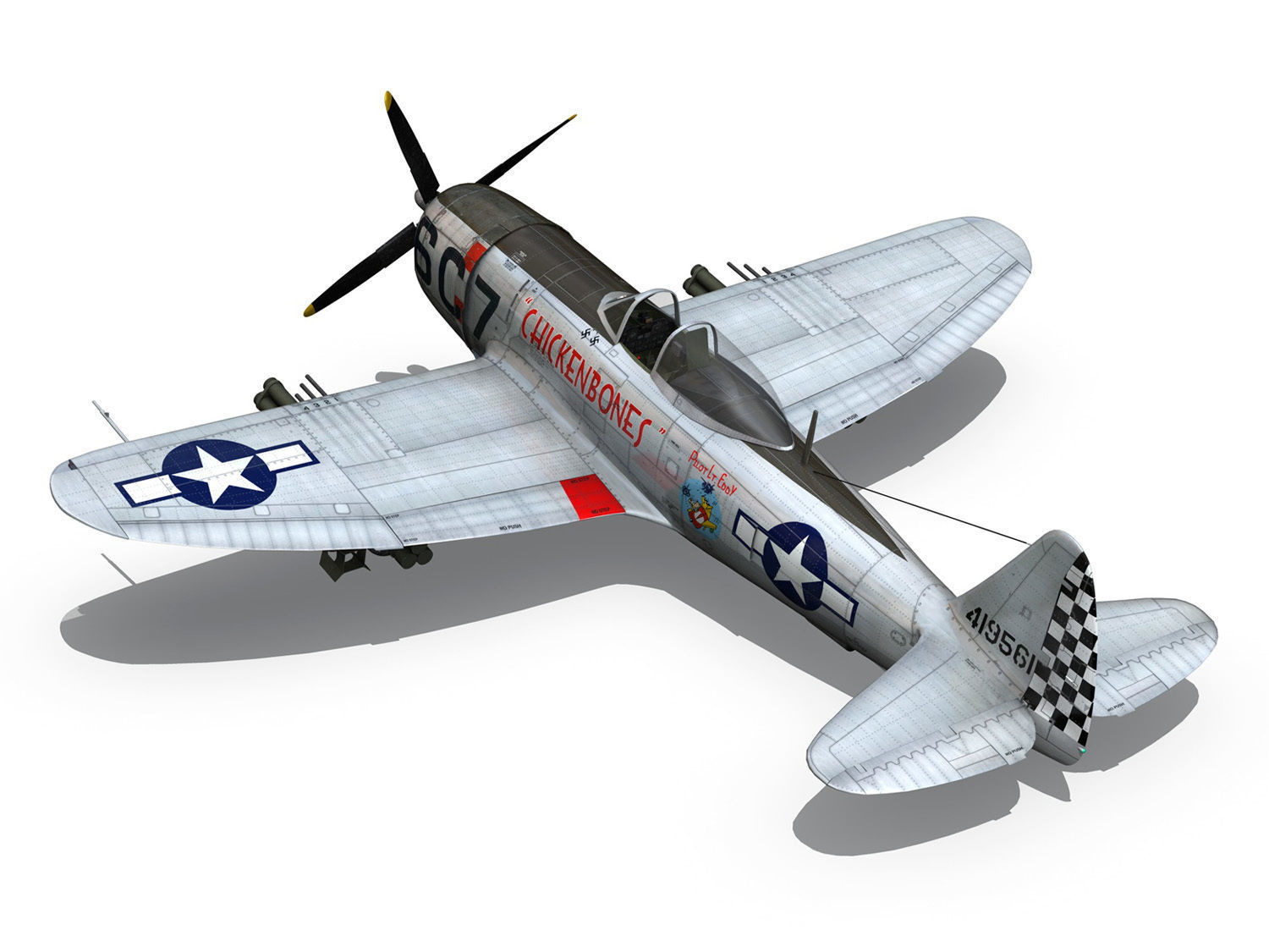 Republic P-47D Thunderbolt - Chickenbones 3D model_11