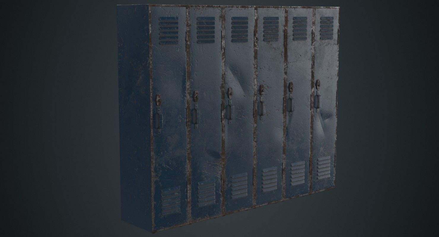 Locker 1B Low-poly 3D model_4