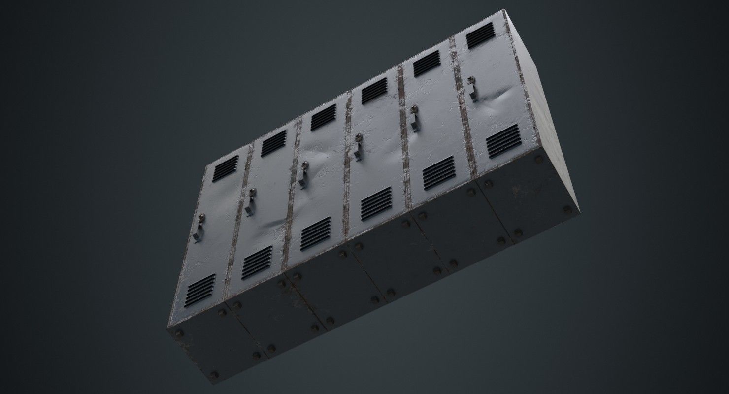 Locker 1B Low-poly 3D model_7