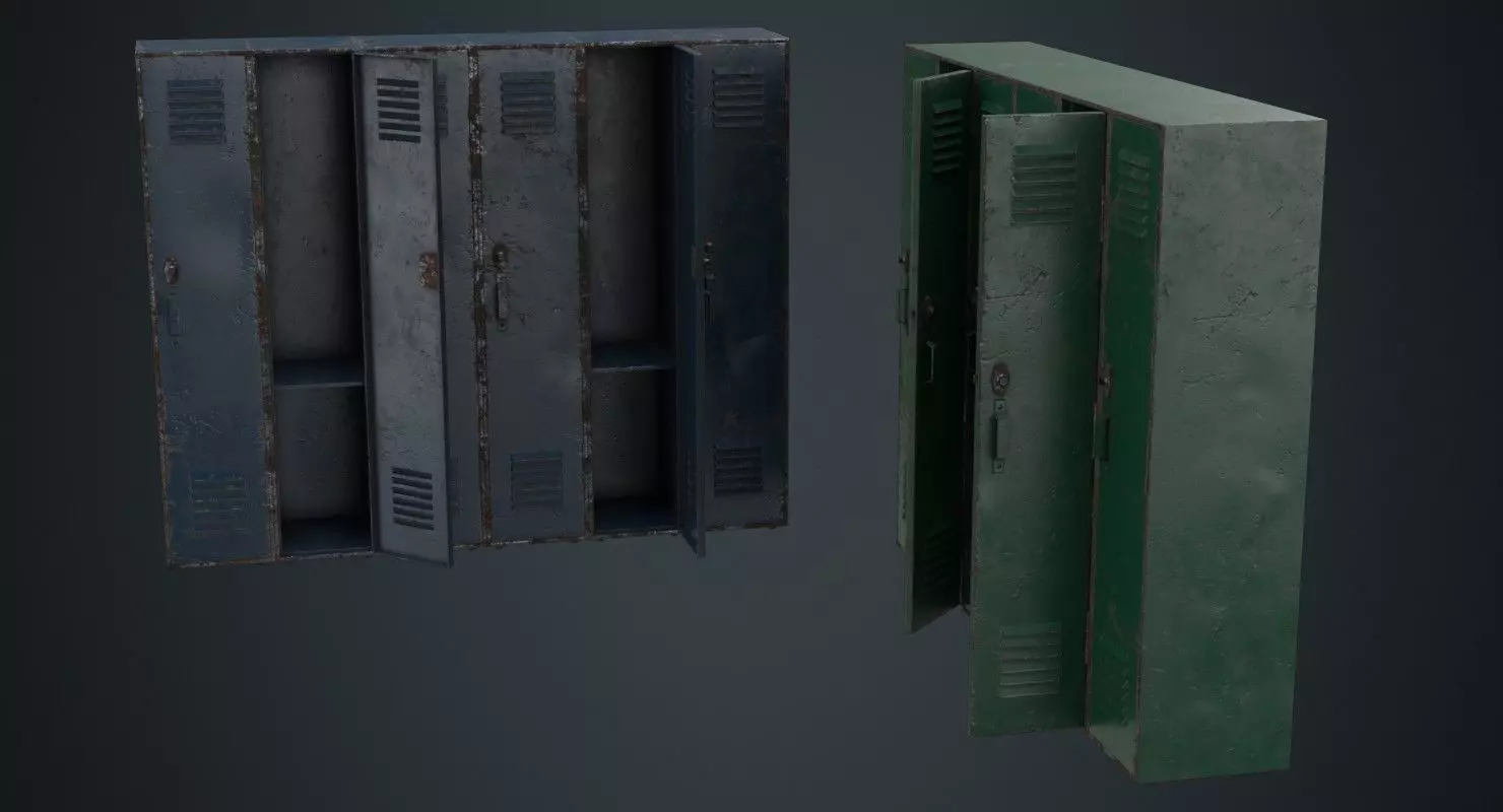 Locker 1B Low-poly 3D model_0