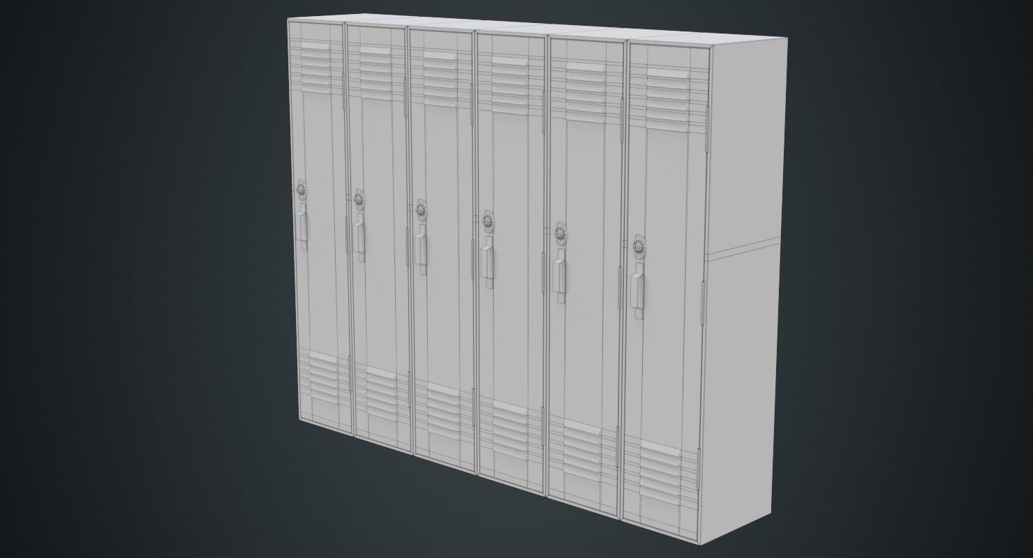 Locker 1B Low-poly 3D model_8