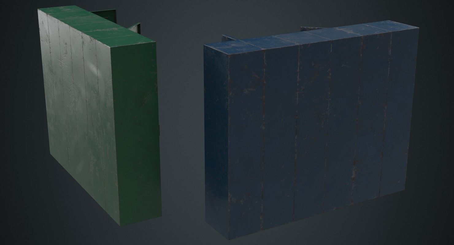 Locker 1B Low-poly 3D model_1