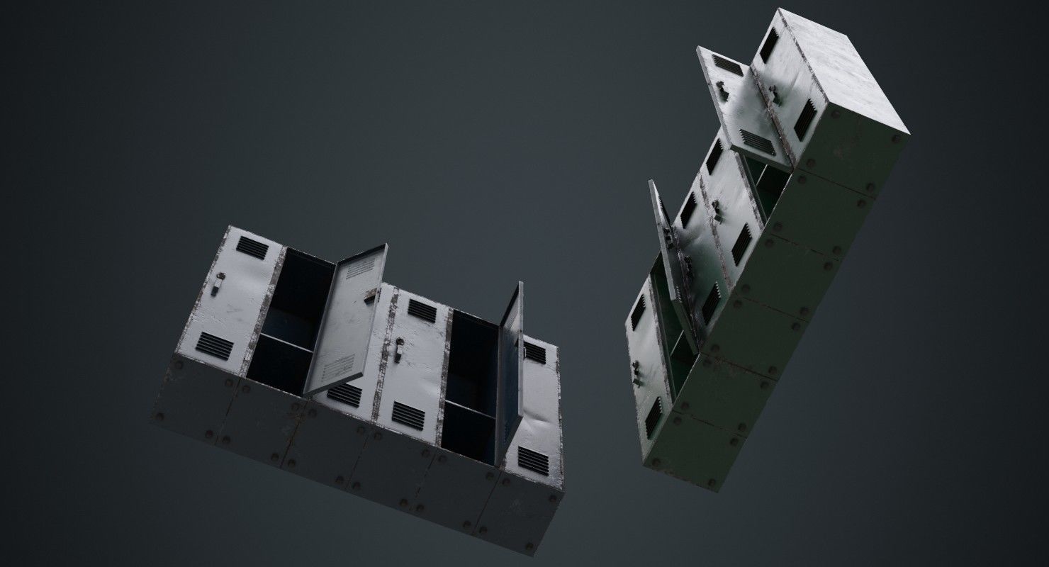 Locker 1B Low-poly 3D model_2