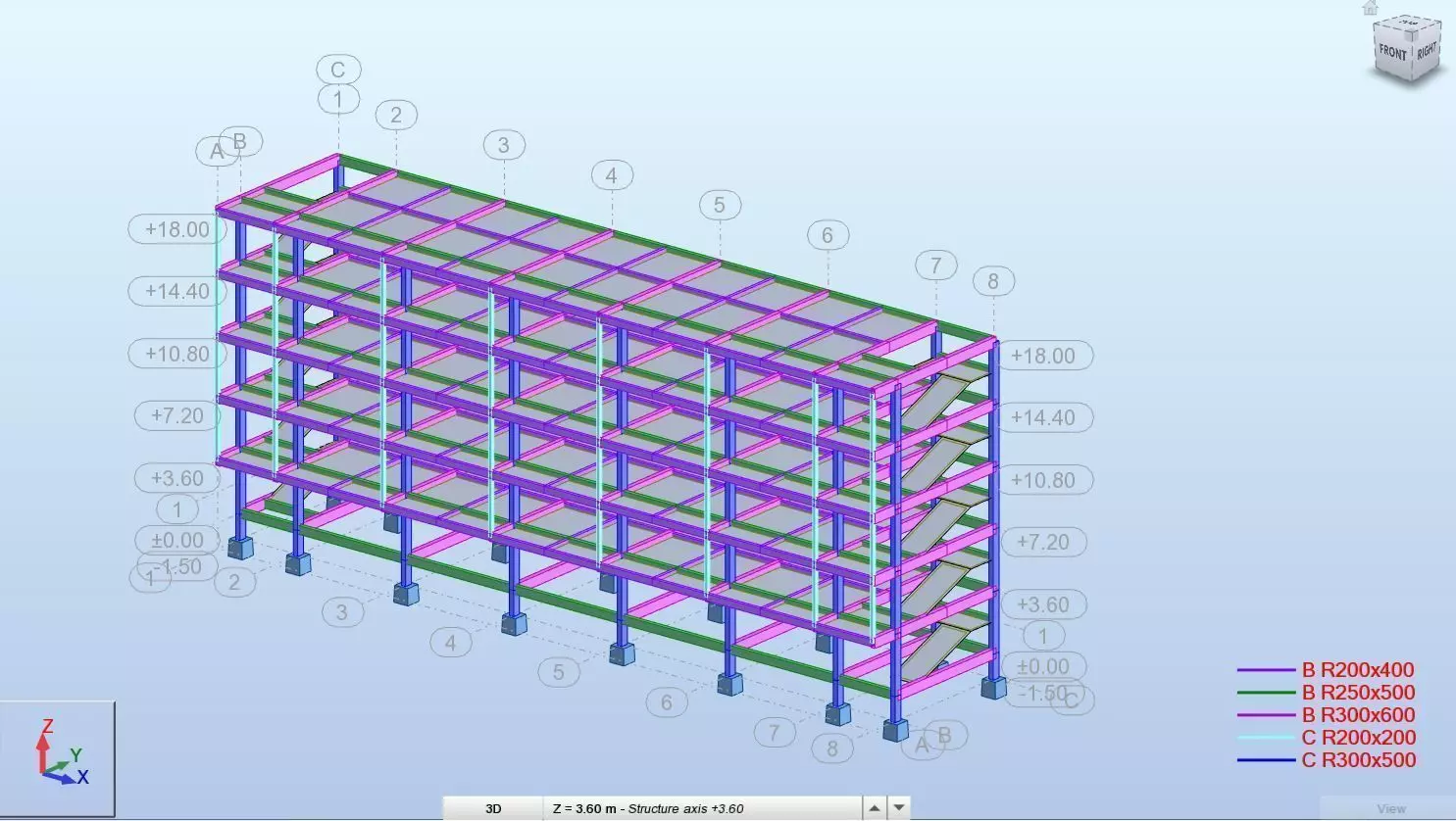 Building Structure Basic Model Revit Structure-Robot Structure 3D model_0