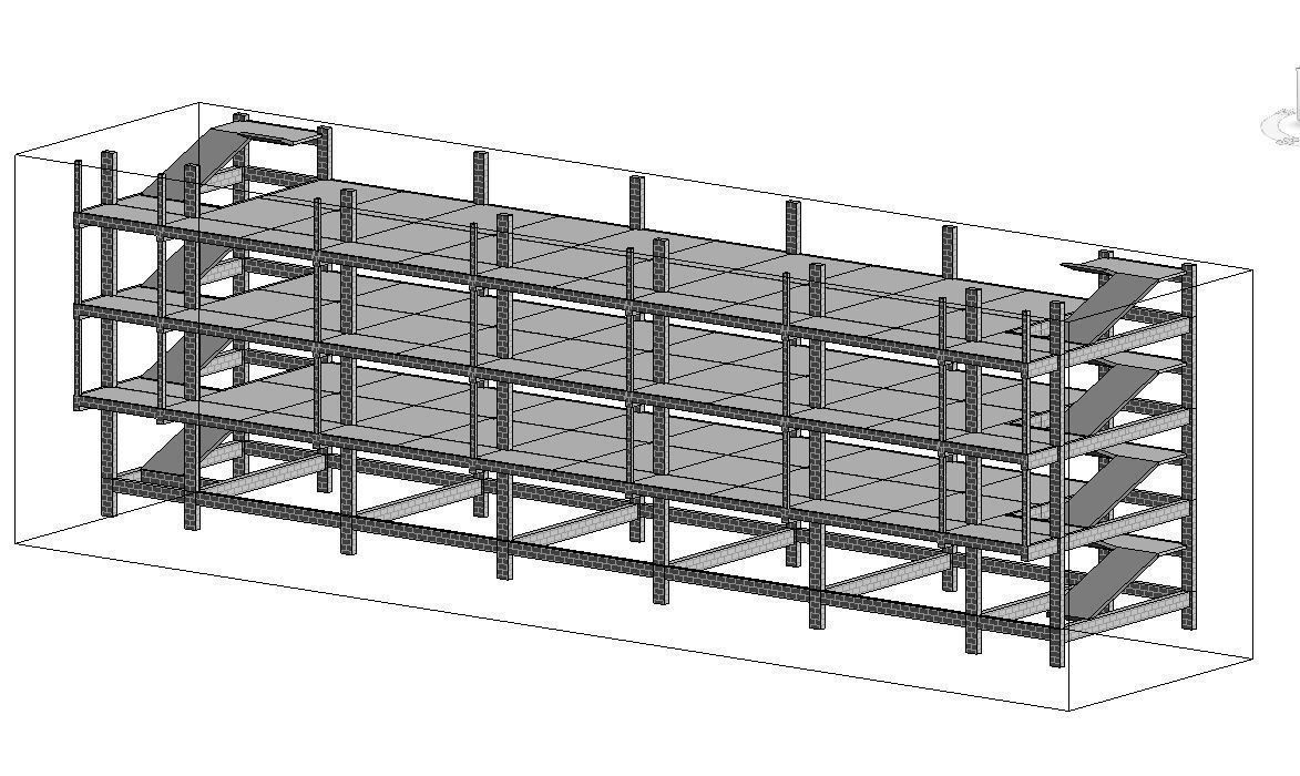 Building Structure Basic Model Revit Structure-Robot Structure 3D model_3