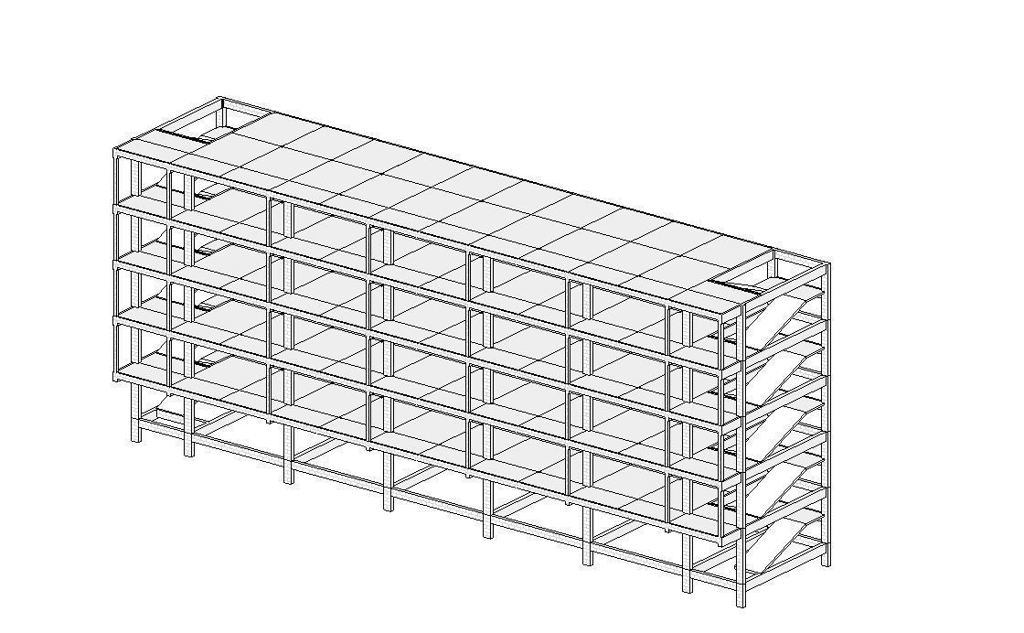 Building Structure Basic Model Revit Structure-Robot Structure 3D model_2
