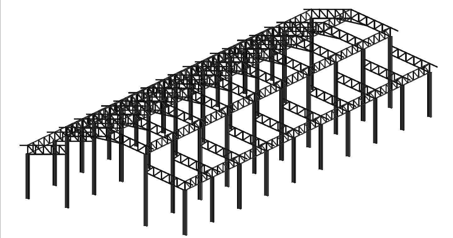 Factory Design High Detail Revit Structure- Robot Structre Model 3D model_1