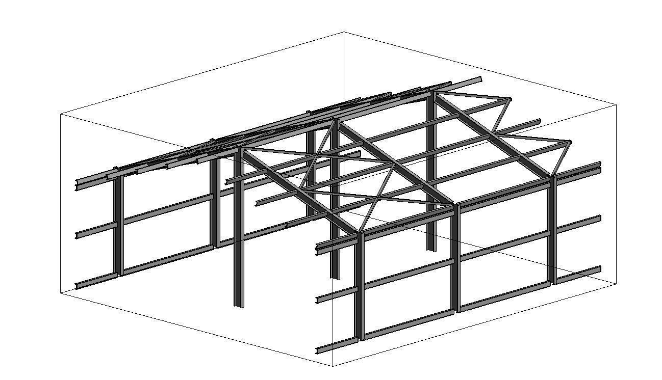 Factory Design High Detail Basic Revit Structure Model 3D model_4