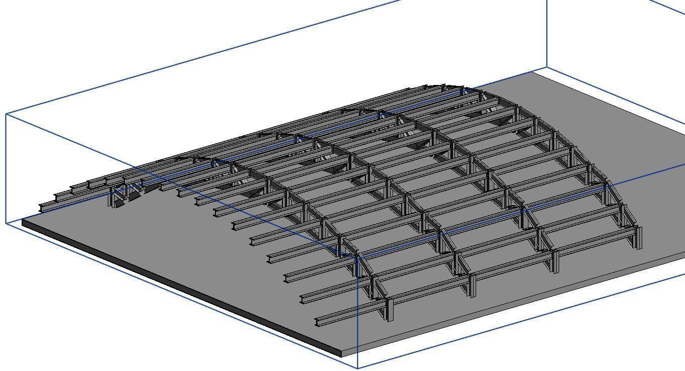 Hangar Design High Detail Model Revit Structure 3D model_4