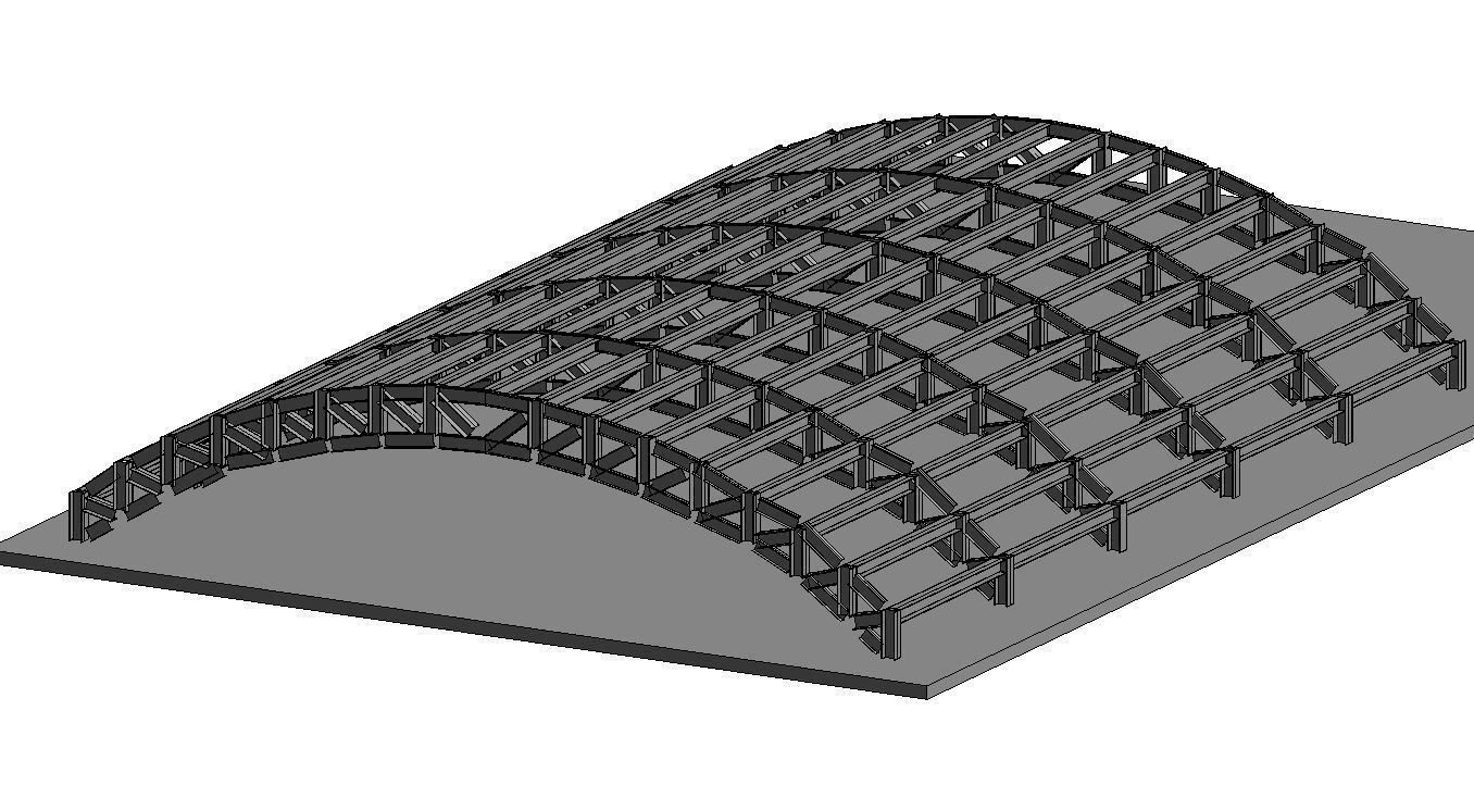 Hangar Design High Detail Model Revit Structure 3D model_2