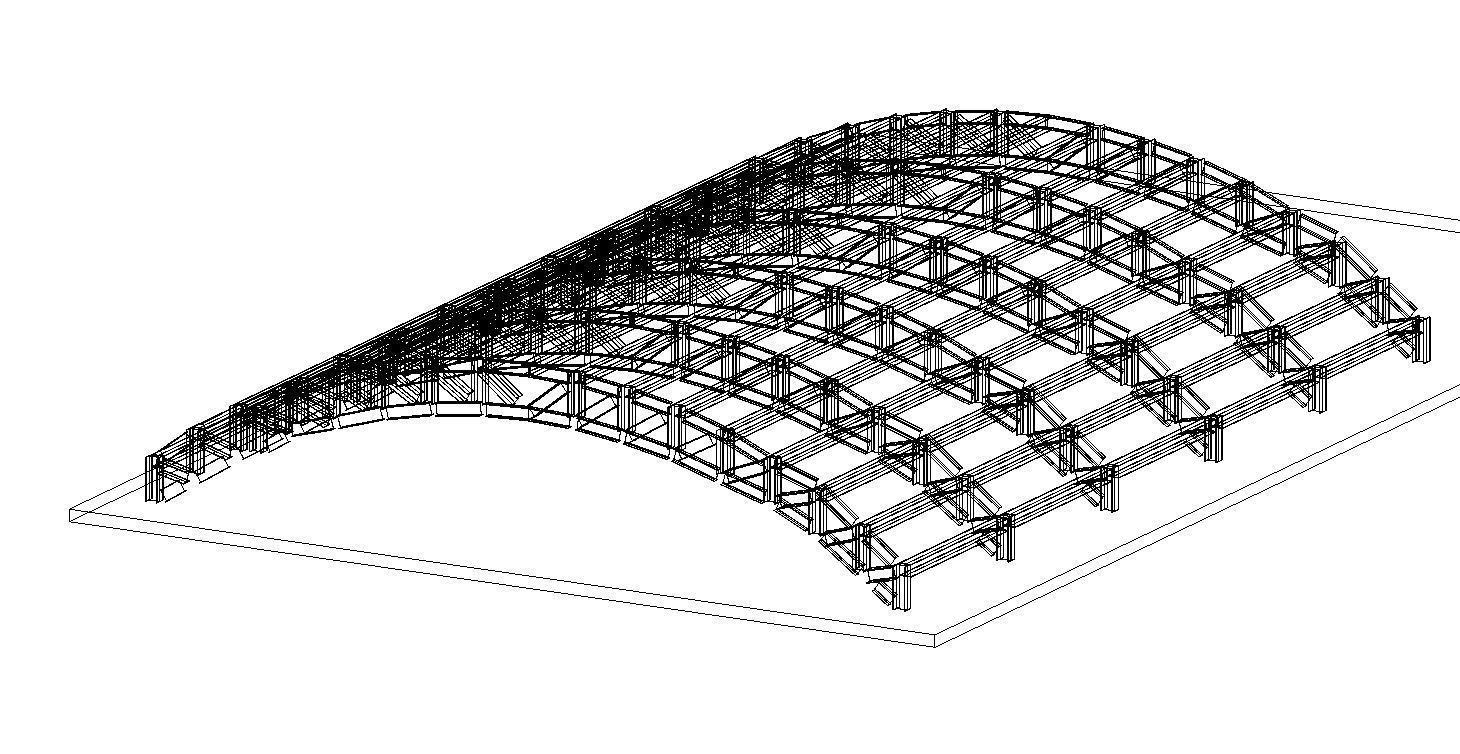 Hangar Design High Detail Model Revit Structure 3D model_1