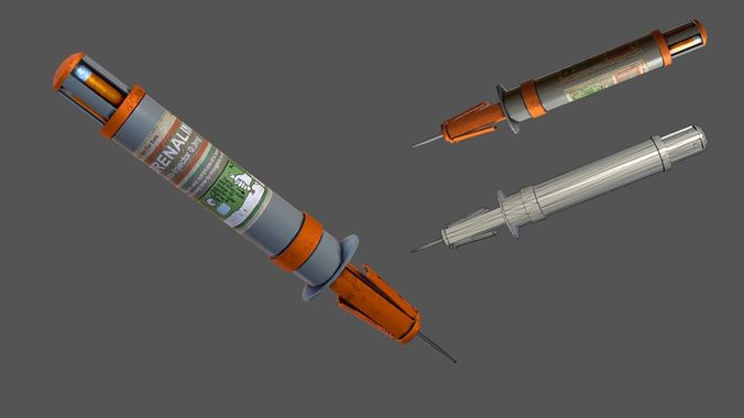 Syringe Low-poly 3D model