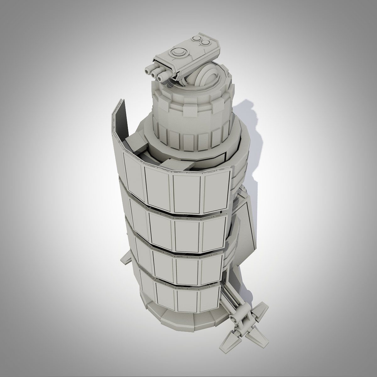Sci-fi turrets collection  3D model_36